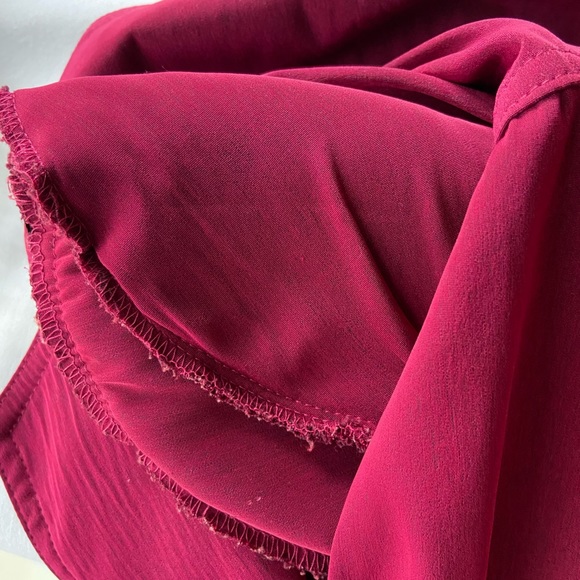 Leslie Faye vintaged cranberry red belted midi dress SZ 10 - Picture 9 of 10